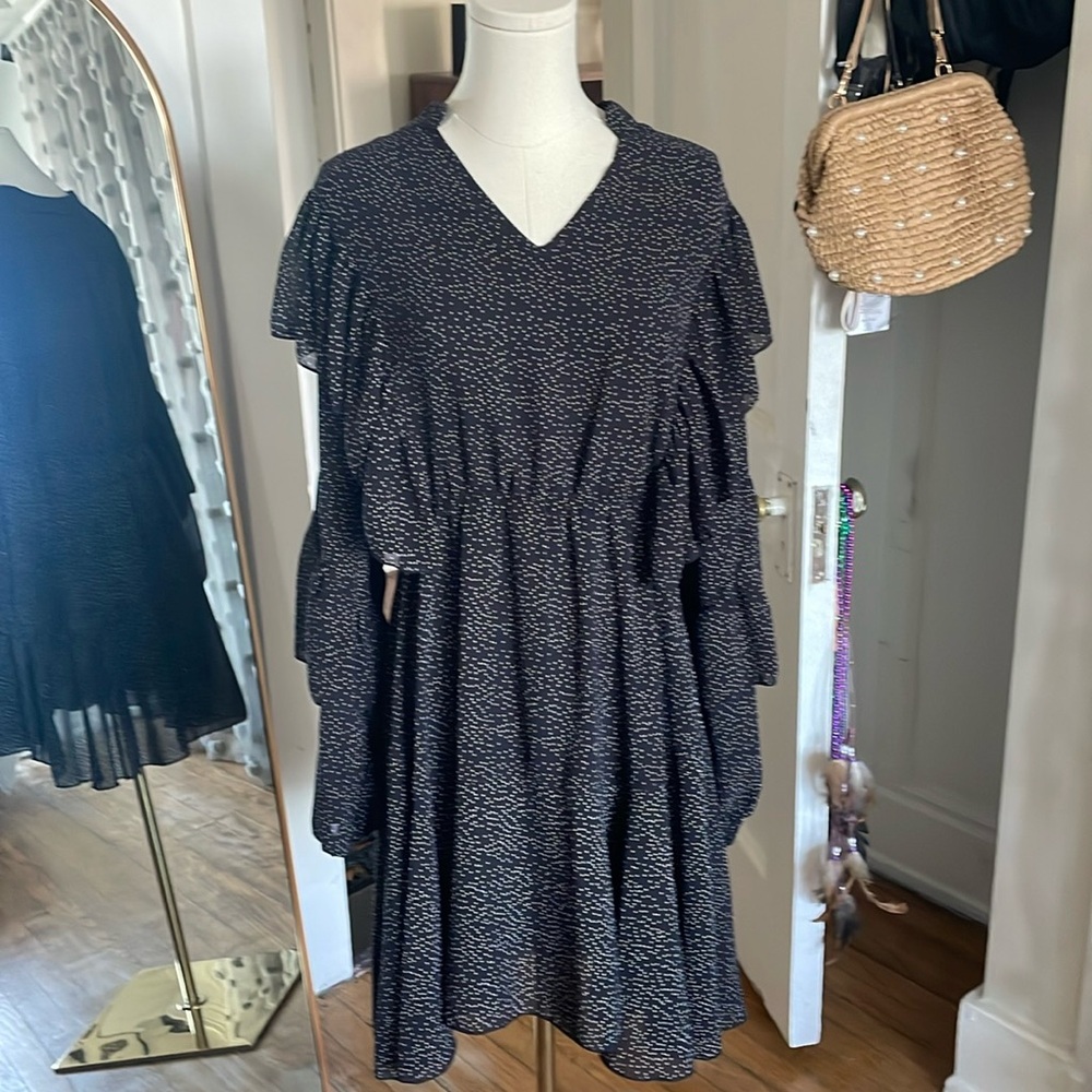 Cute Black and White Polka Dot Dress, with Ruffles!